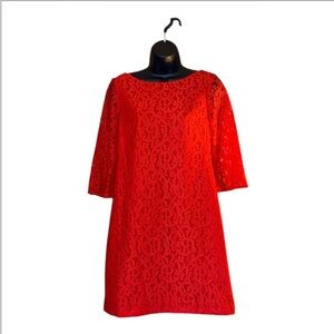 Nine West Red Lace Shift Dress